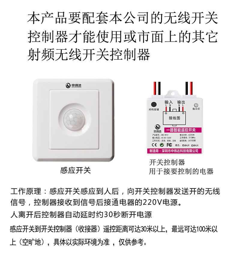 直流86型號人體感應(yīng)開關(guān)免布線無線遙控開關(guān)隨意貼220V專用(圖9) L009.jpg